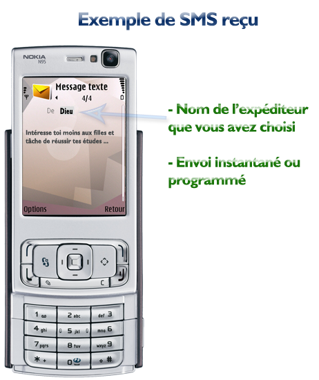Exemple SMS avec personnalisation de l'expediteur